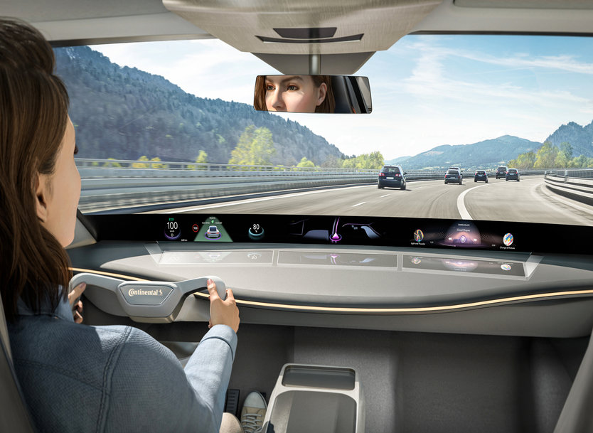 CONTINENTAL HEAD-UP DISPLAY ACROSS ENTIRE WINDSHIELD ENABLES NEW COCKPIT DESIGN